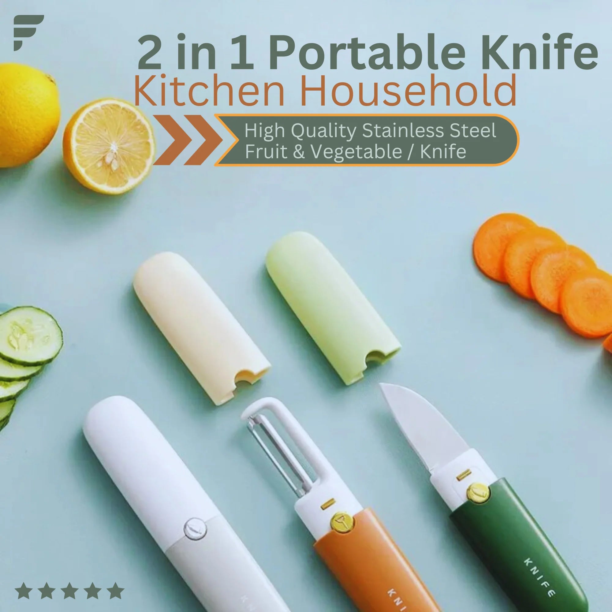 2 in 1 peeler knife